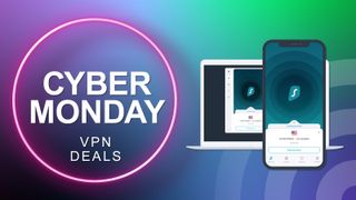 Cyber Monday VPN deals next to Surfshark VPN apps