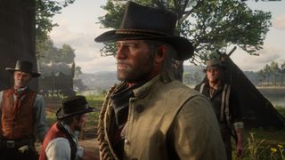 Arthur Morgan and his outlaw gang in Red Dead Redemption 2.