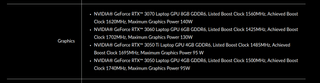 Lenovo lists RTX 3050 / Ti