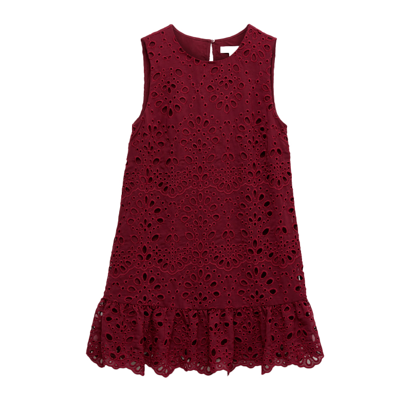 burgundy broderie anglaise dress M&amp;amp;S