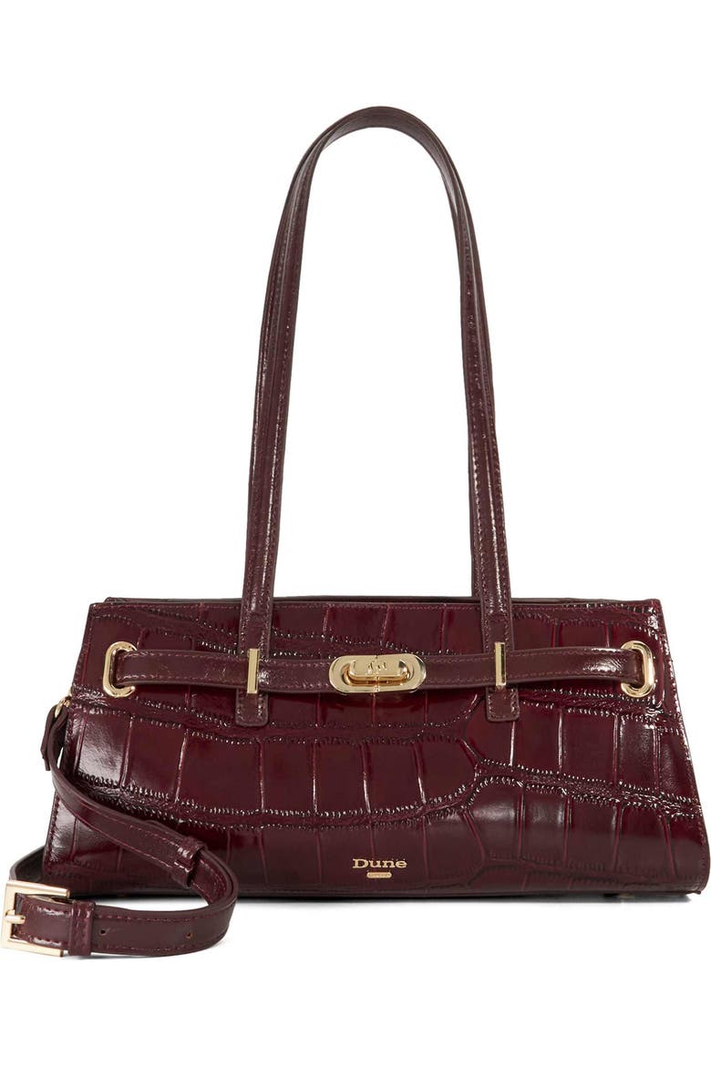 Depend Croc Embossed Leather Shoulder Bag