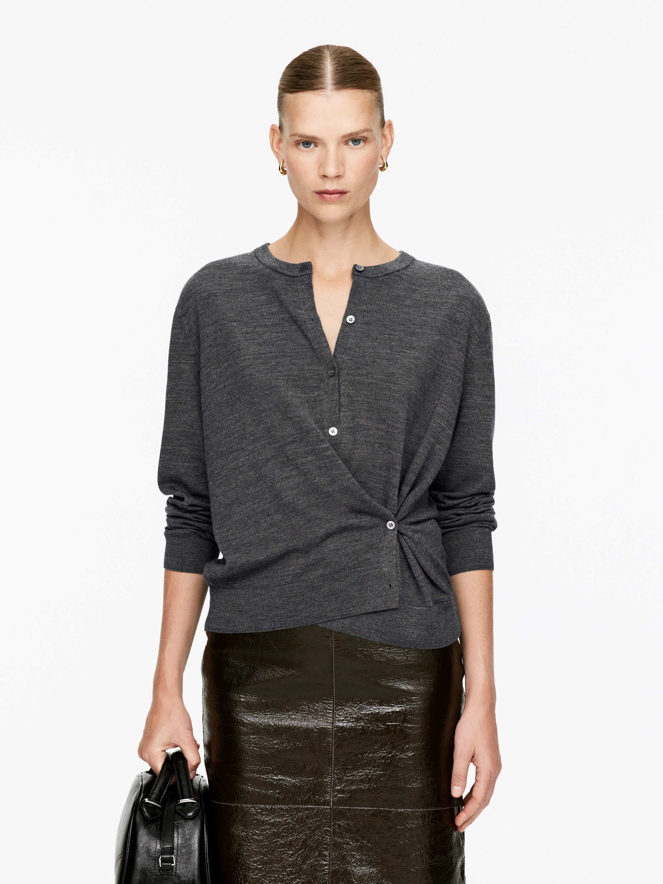 Merino Wool Cardigan &amp;ndash; Grey &amp;ndash; Women &amp;ndash; Arket Gb