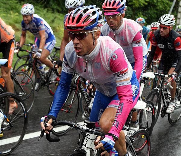 Damiano Cunego (Lampre) was not happy with the rain