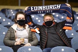 Edinburgh fans inside the stadium