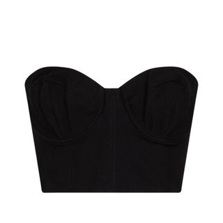 black denim bustier corset top