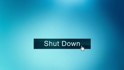 Close up of a web page with a cursor over a Shut Down button