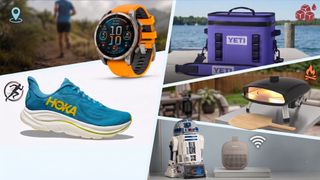 Garmin running watch, Hoka Clifton 10, Yeti cooler, Nexgrill pizza oven, R2-D2 lego and Bose SoundLink Micro speaker
