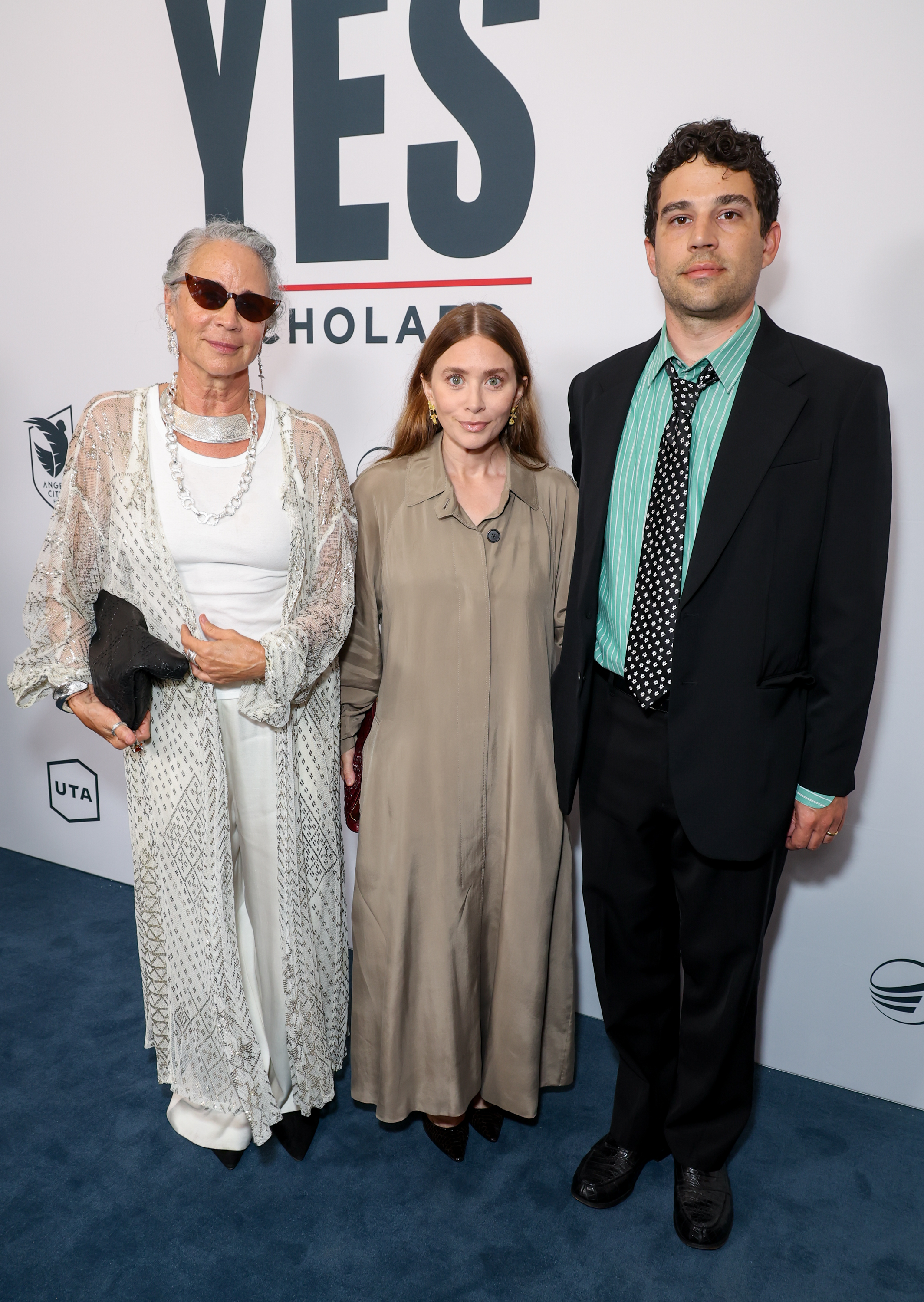 Ashley Olsen attended the YES Scholars 25th Anniversary Gala in a floor-length trench coat dress