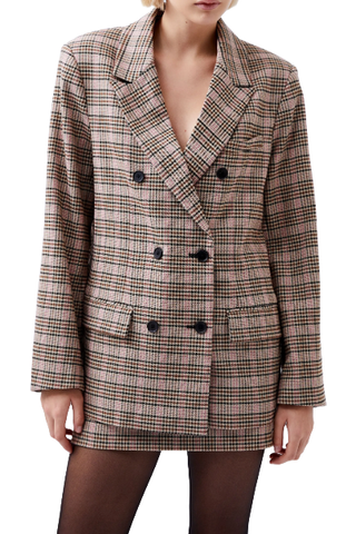 Gina Check Double Breasted Blazer