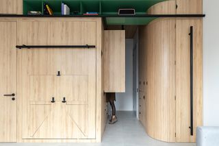 a micro apartment with clever built-ins