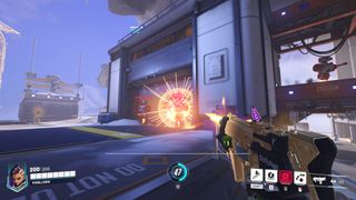 Sombra uses her machine pistol