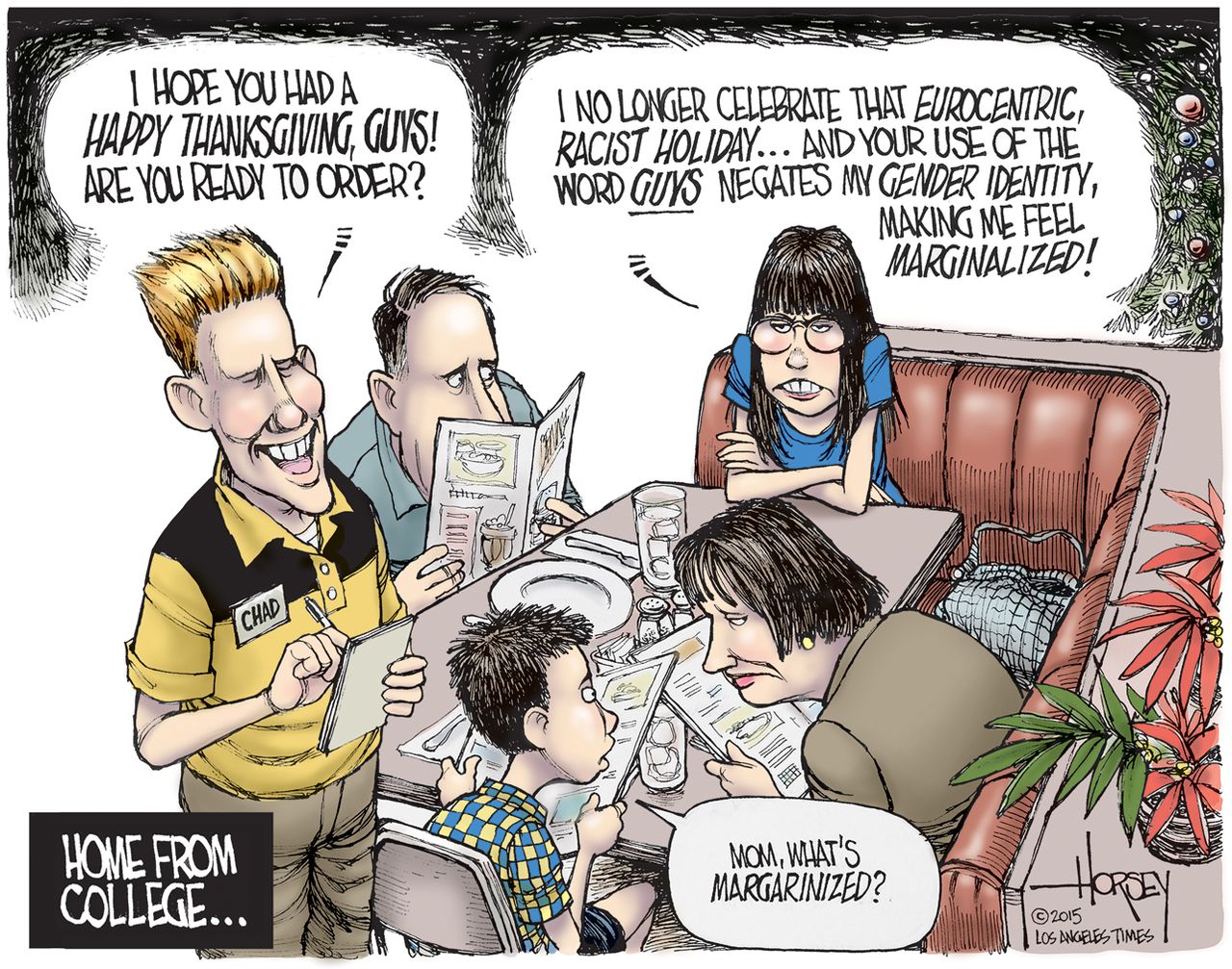 Editorial cartoon U.S. College Student Thanksgiving