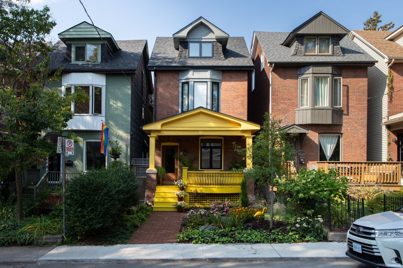 bright yellow porch on Granny&#039;s house