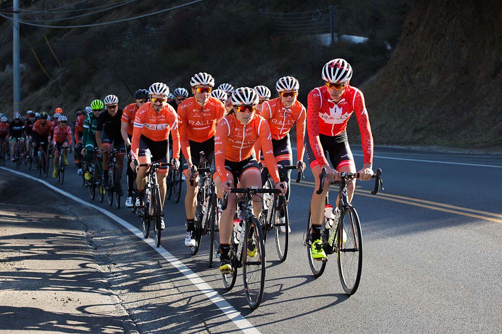 Abby Mickey and Canadian champion Matteo Dal-Cin at Rally team camp