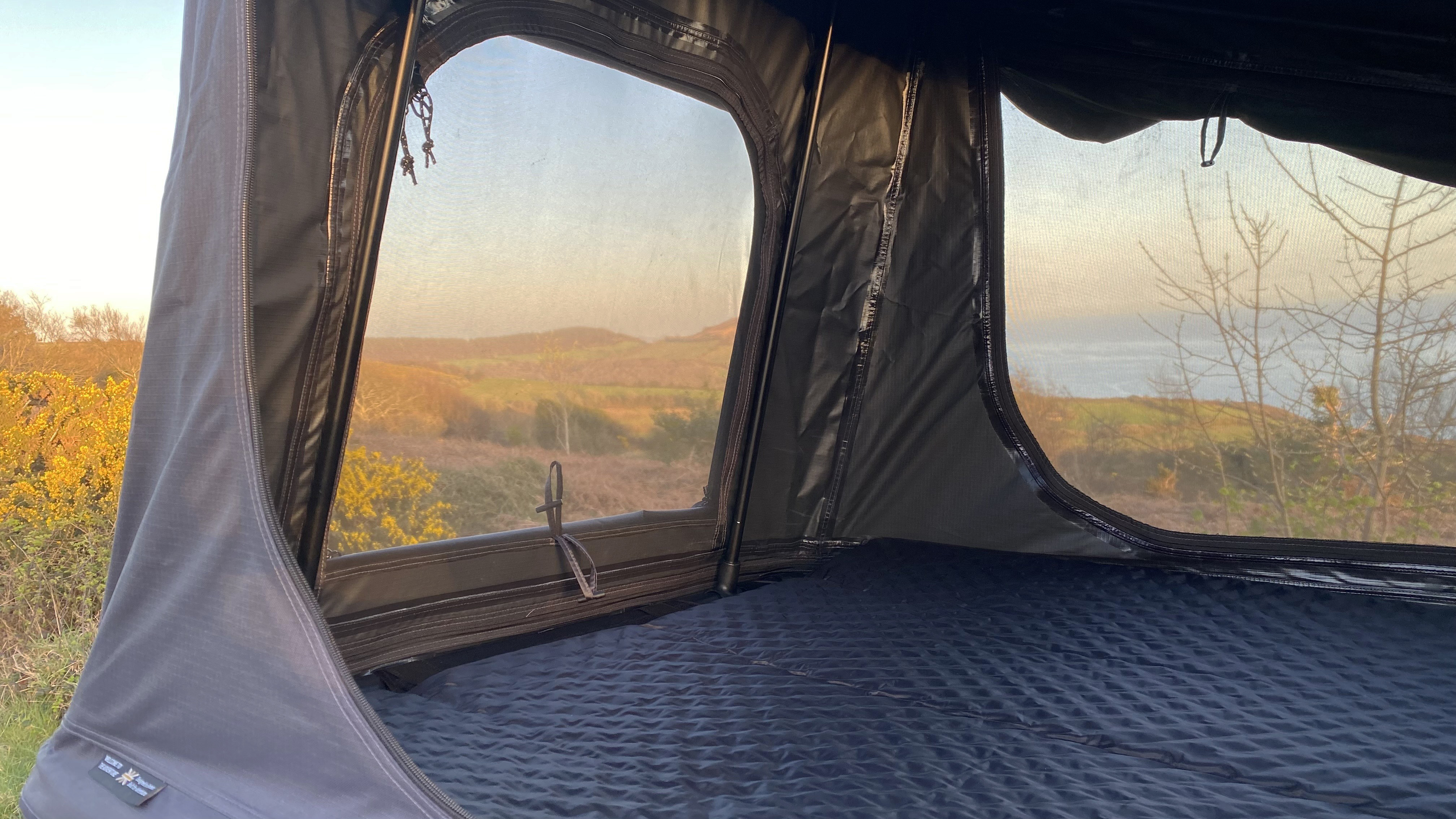 The interior of the TentBox Go, showing the sleeping mat