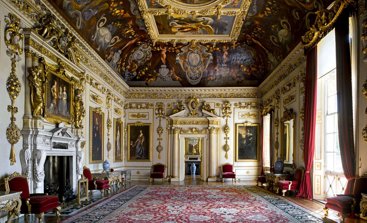 The Double Cube Room. The 9th Earl placed the painting by van Dyck of Charles I’s children