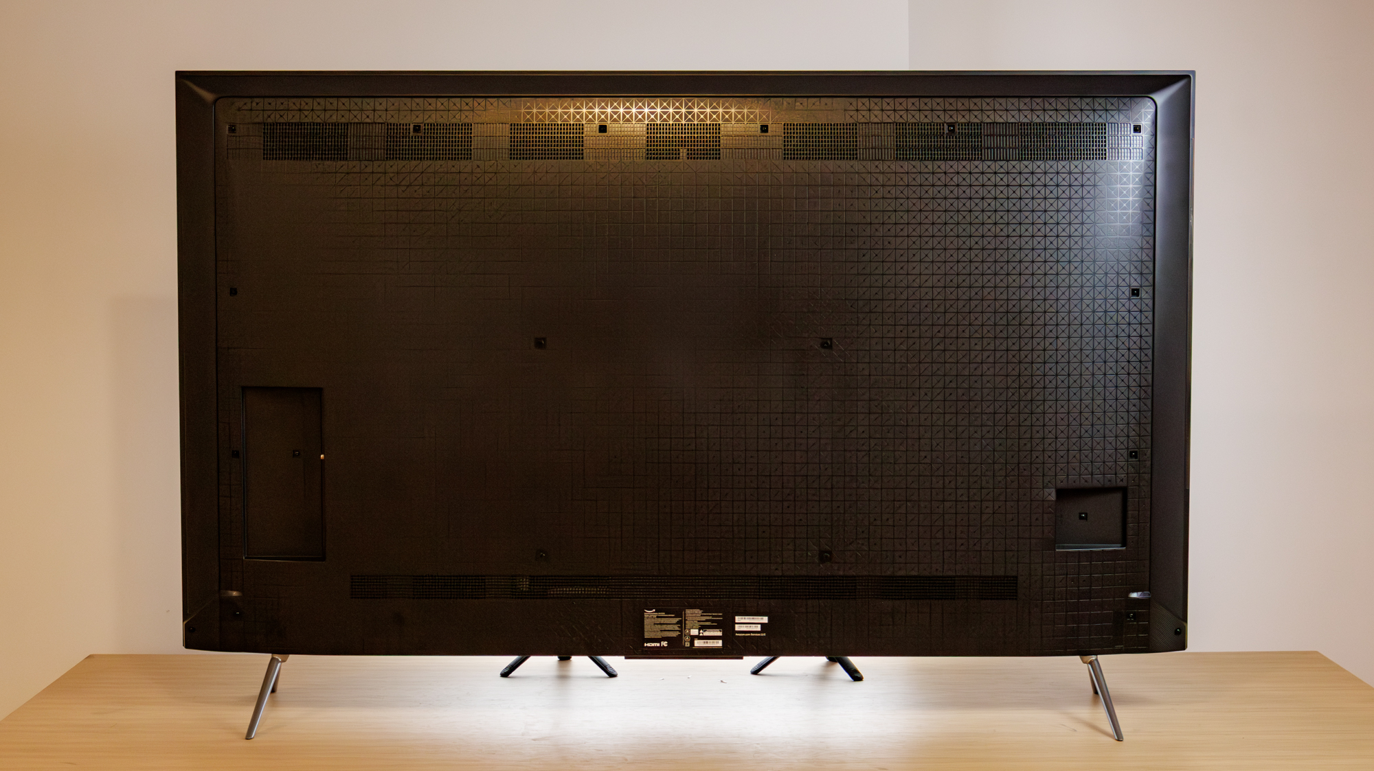 Amazon Fire TV Omni QLED Series TV (2025) on a table