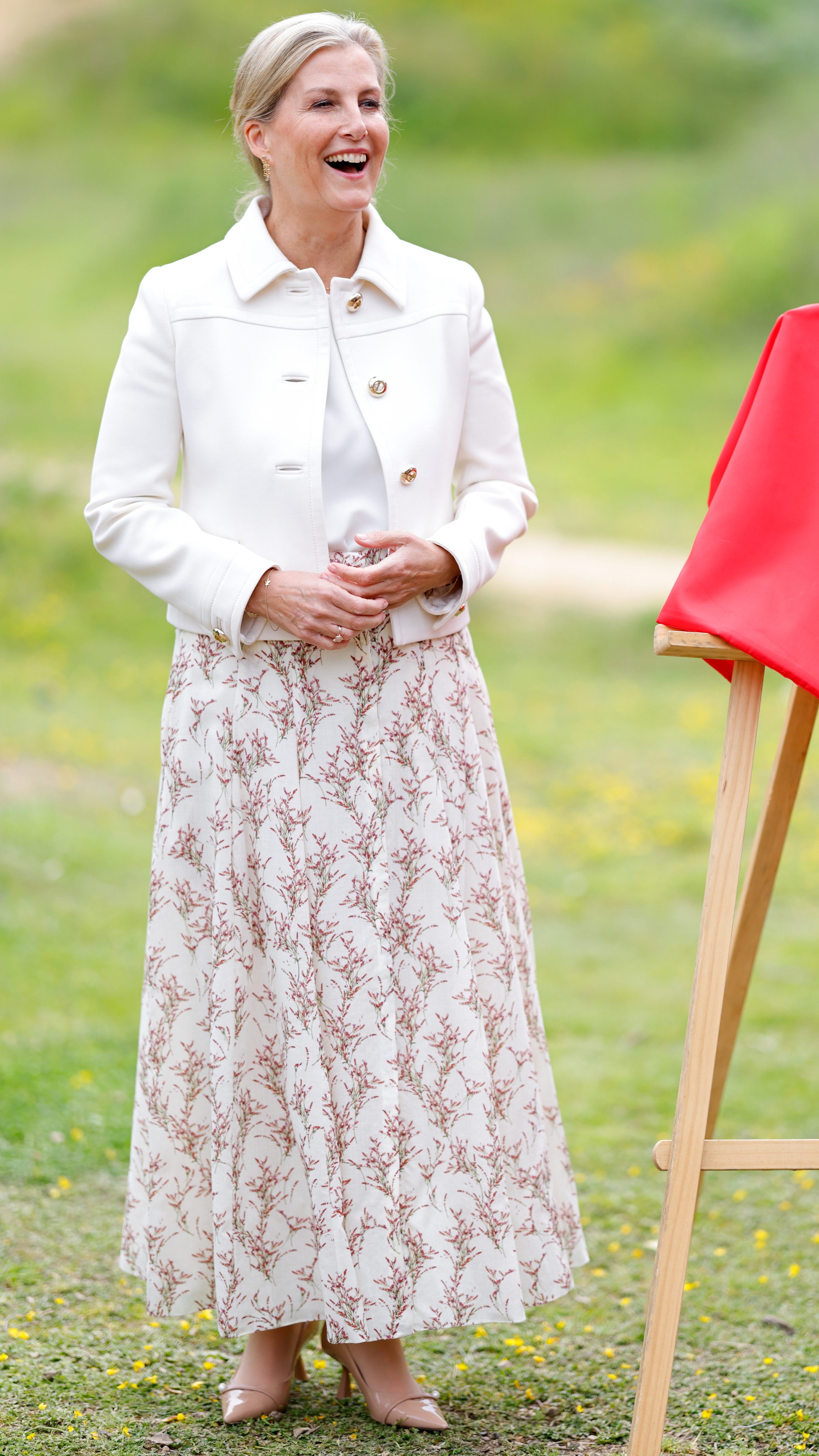 Sophie, Duchess of Edinburgh unveils a plaque as she visits Northampton Bike Park on June 9, 2025