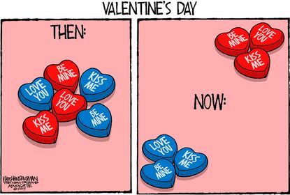 Political Cartoon U.S. Valentines day political division