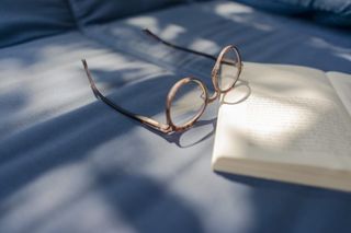 novels and glasses