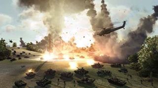 World in Conflict's story was crafted by best-selling author Larry Bond, who co-wrote Red Storm Rising with Tom Clancy.