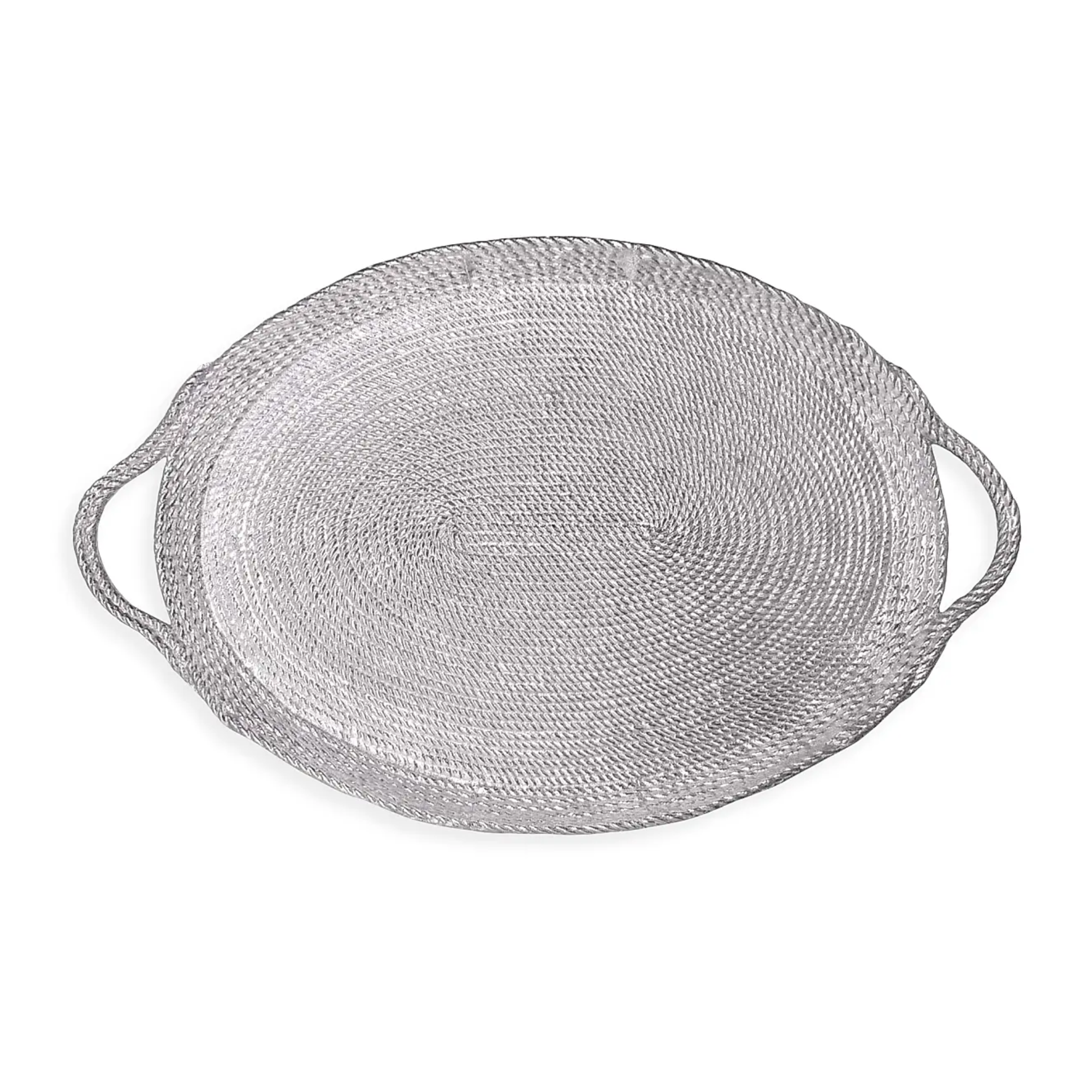 silver platter made to look like rope