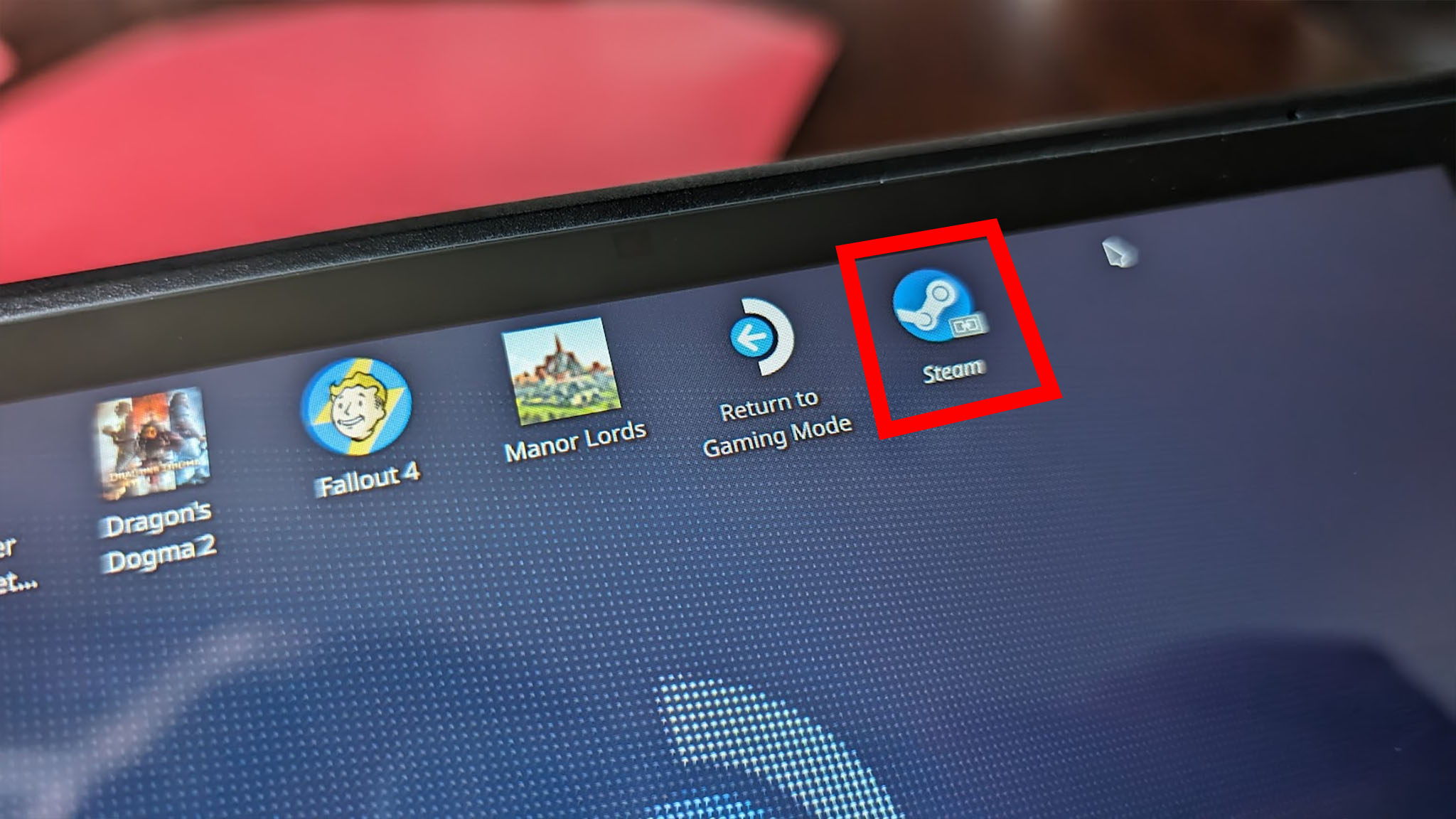 Google en Steam Deck: aplicación Steam.