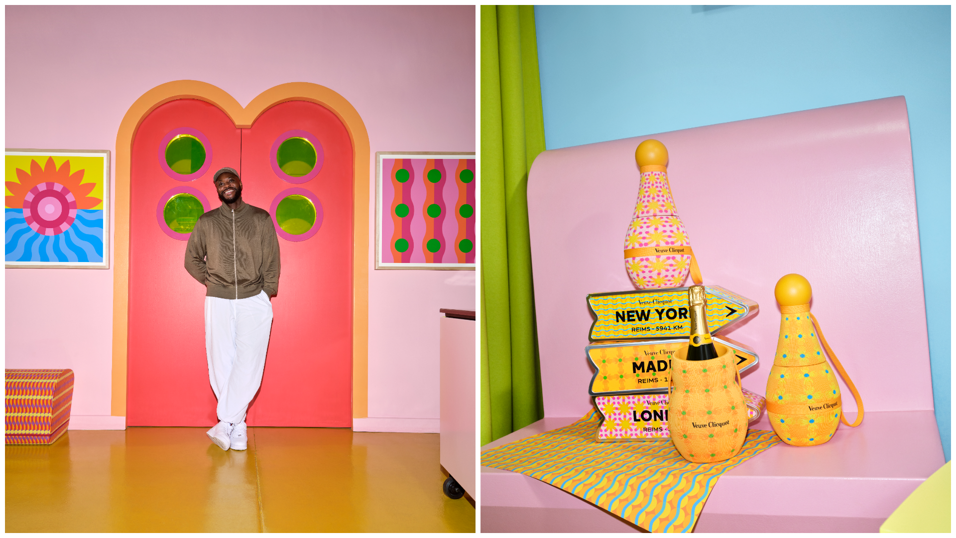 Yinka Ilori and his new collaboration with Veuve Clicquot, &ldquo;Chasing the Sun&rdquo;.