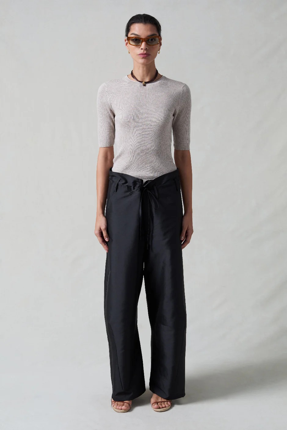 Chan Luu, Techno Taffeta Barrel Pant