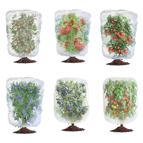 Afzdby Garden Mesh Netting With Drawstring,plants Cover Protection From Anti Birds,bugs,cicadas,and Insects-Pest Barrier Bag for Blueberry Bushes,citrus,tomatoes,vegetables,fruit Tree and Orange