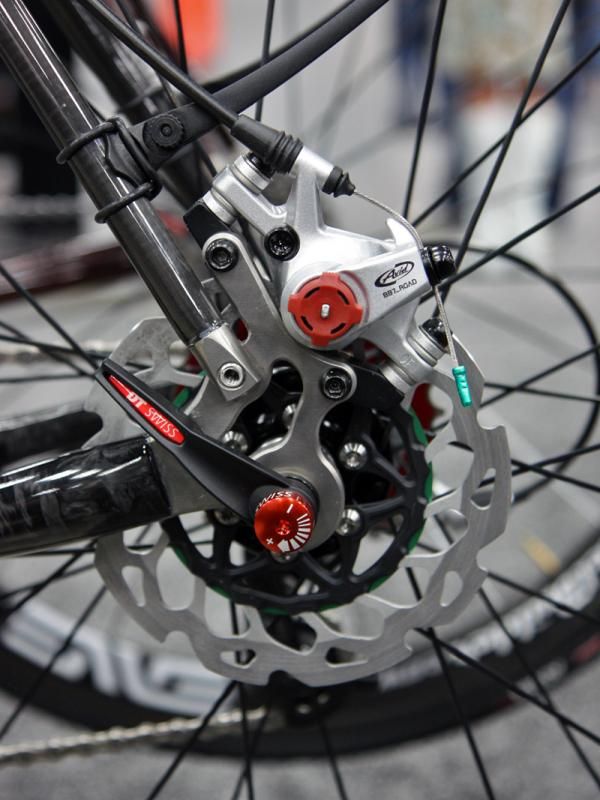 Adding disc brakes to the rear of Calfee's Adventurer frame was relatively easy, requiring just a new non-driveside dropout.