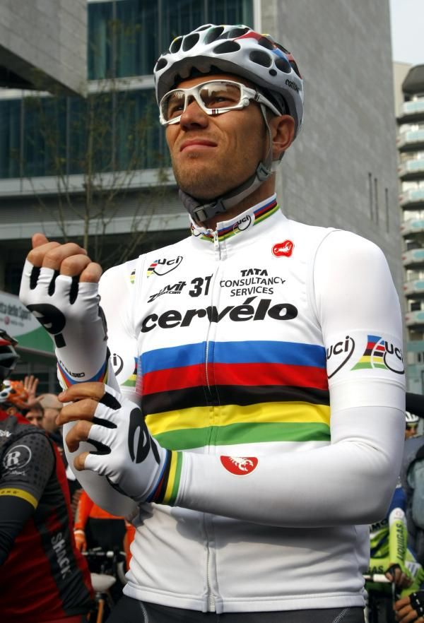 Thor Hushovd (Cervelo) is ready to go.