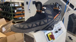 Hiking boot upper before the sole is added