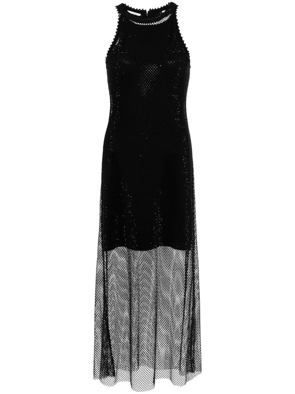 Rhinestone-Embellished Mesh Dress