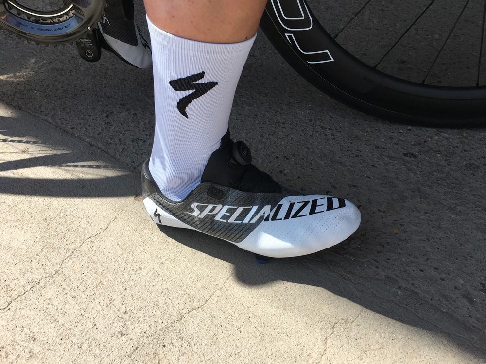 A side view of Specialized&rsquo;s still to be presented new road shoe
