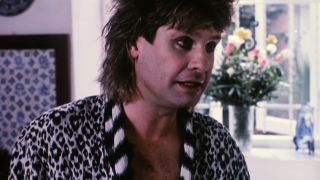 A close up of Ozzy Osbourne being interviewed in The Decline of Western Civilization Part II: The Metal Years