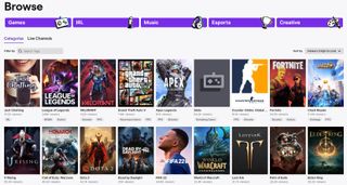 Twitch's browsing page