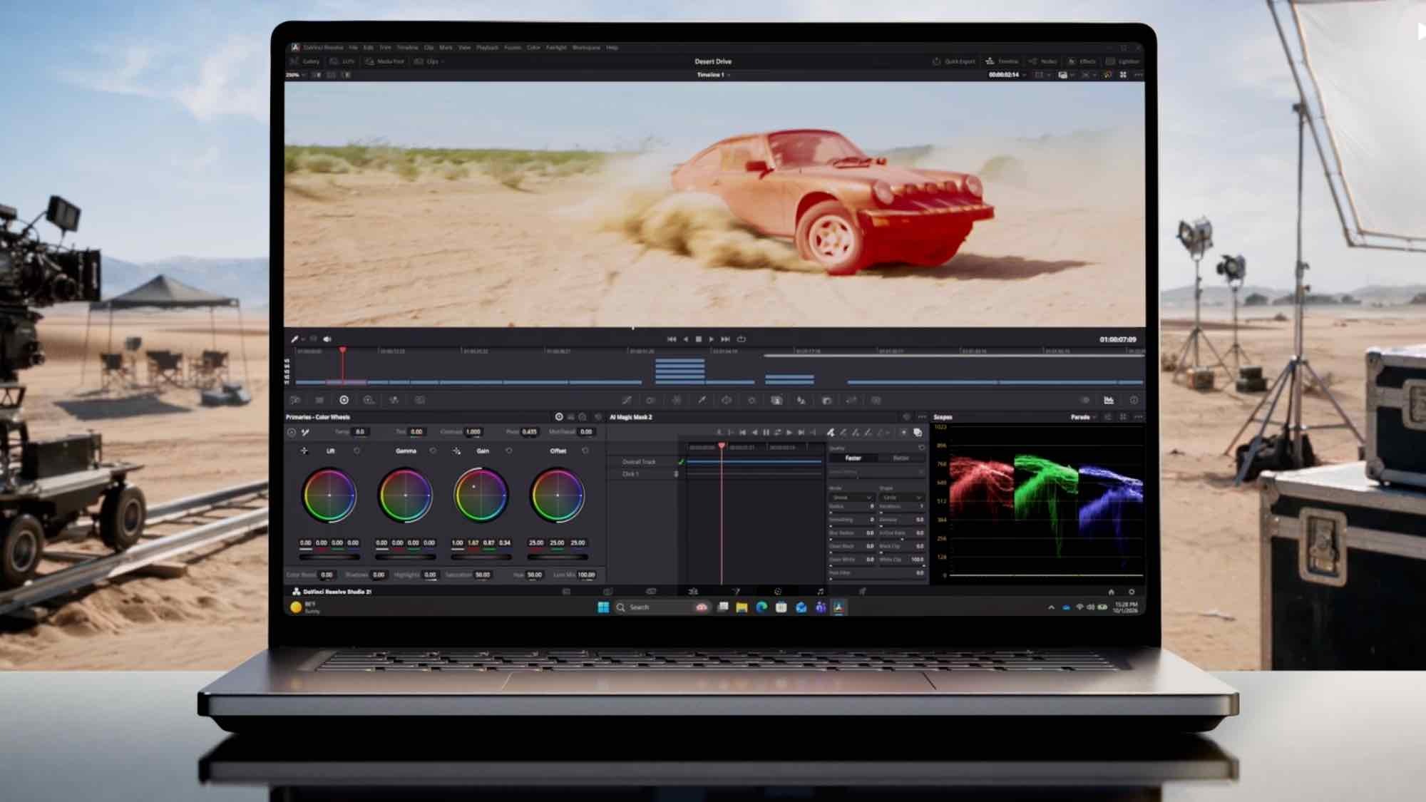 Microsoft Surface Laptop Ultra on a movie set