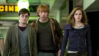 丹尼爾·拉德克利夫（Daniel Radcliffe），魯珀特·格林特（Rupert Grint）和哈利·波特（Harry Potter）的艾瑪·沃森（Emma Watson）和死亡聖器