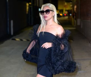 Lady Gaga is seen at "Jimmy Kimmel Live" on January 24, 2022 in Los Angeles, California.