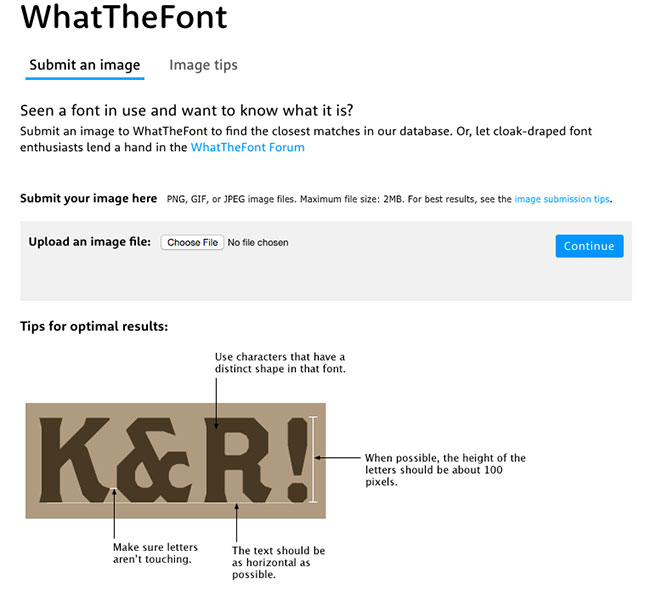 Discover fonts or very close approximations with this typography app