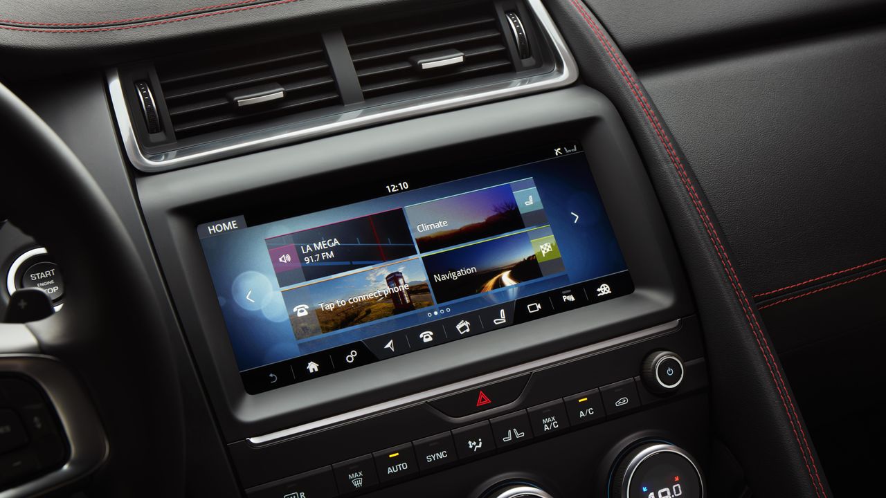 Add a SIM card to the E-Pace to use the screen to its full potential