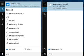 Windows 10 Search with and without web results