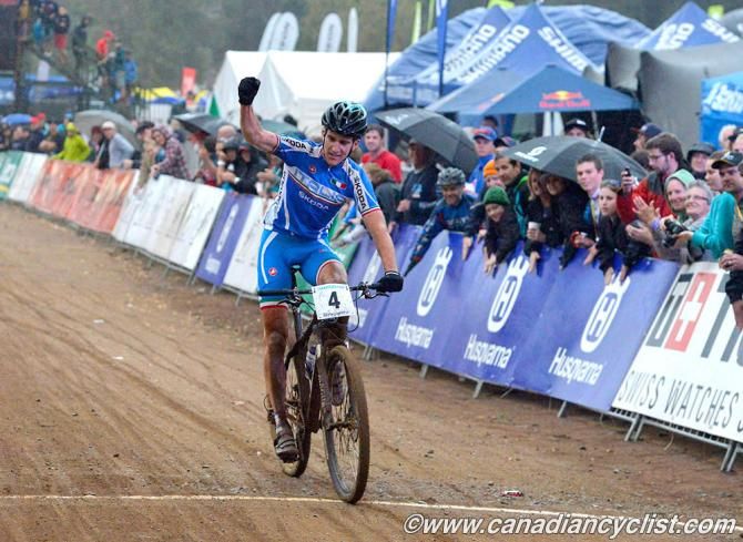 Gerhard Kerschbaumer (Italy) wins the U23 cross country world championships in South Africa