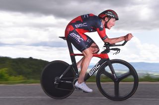 Stefan Küng time trialing at the Giro d'Italia