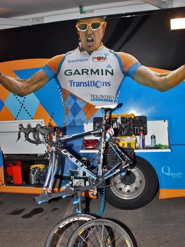 If you tilt your head just right, it almost looks like Tyler Farrar has just crossed the finish line.