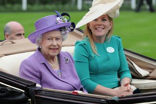 Queen Elizabeth II and Autumn Phillips attend Ladies Day on Day 3 of Royal Ascot at Ascot Racecourse