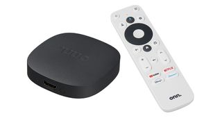 Walmart Onn Google TV 4K Streaming Box with remote