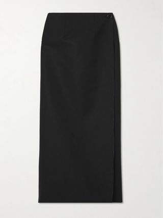 Reversible Wool Maxi Wrap Skirt