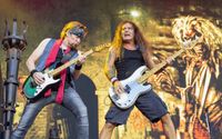 Adrian Smith and Steve Harris on stage